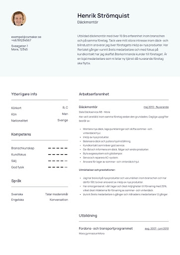 Cv-exempel med prestationer Cv-exempel med prestationer